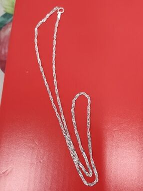 925 Sterling Silver Twisted Rope Necklace - Silver 16 Inch